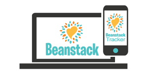 A computer screen and a mobile phone screen both showing the Beanstack logo