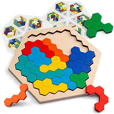 Wooden Hexagon Puzzle Game.