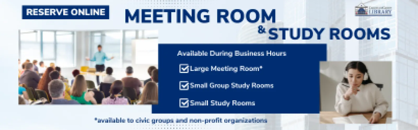 reserve the meeting room or study rooms